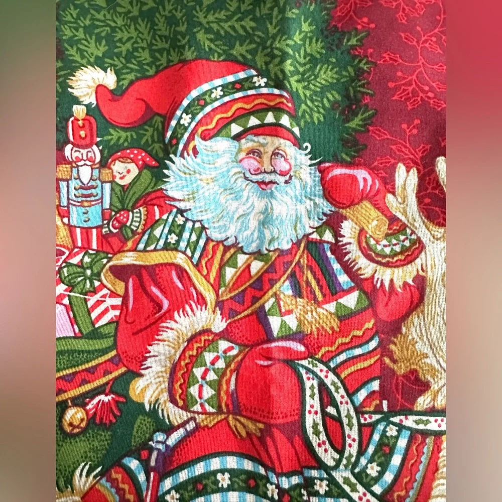 NWT NEW Cheryl Ann Johnson Nordic Santa Bed Quilt & 3 Pillow Cases Full Queen